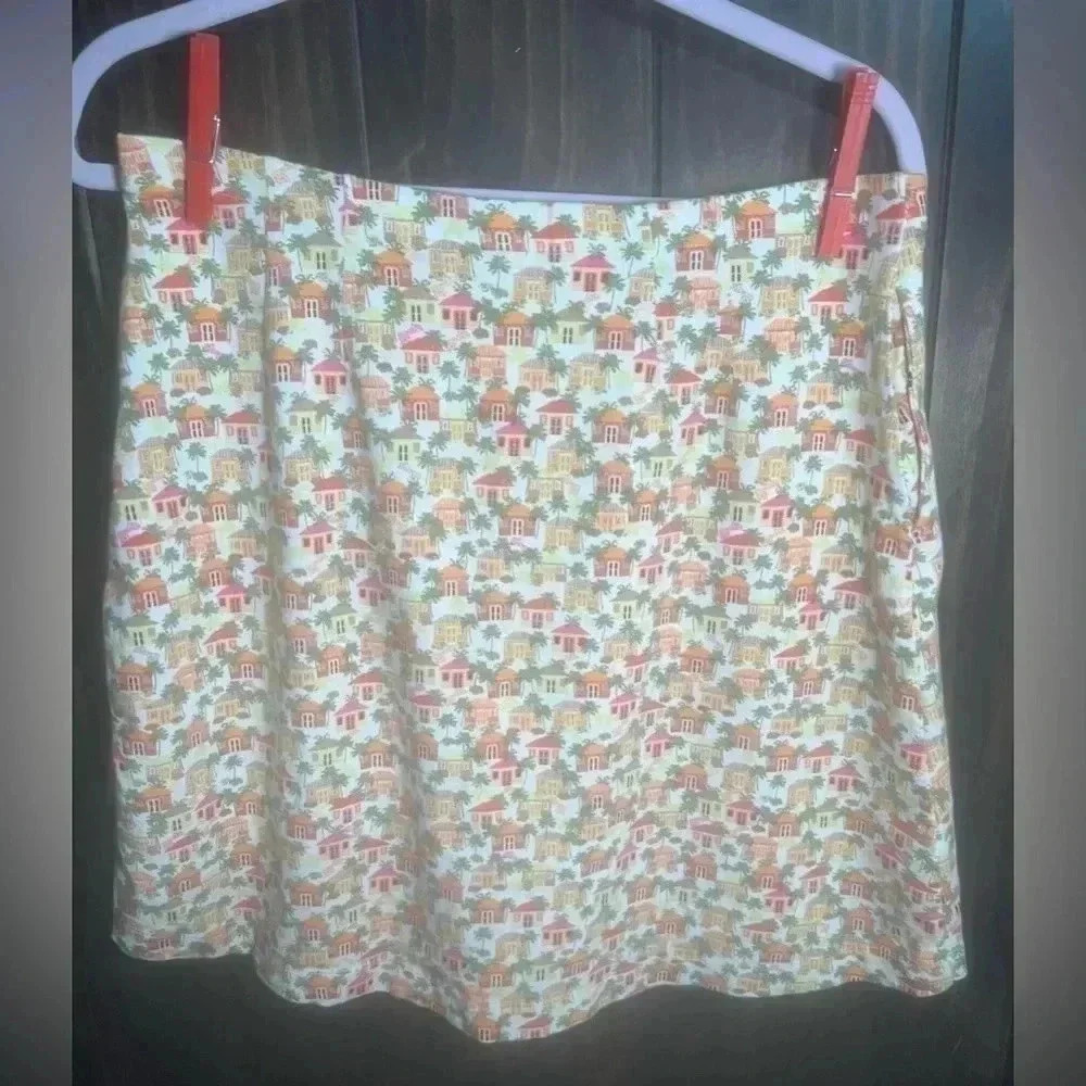 J. Jill Mini House Print Skirt. Size: Medium Petite - Picture 6 of 7